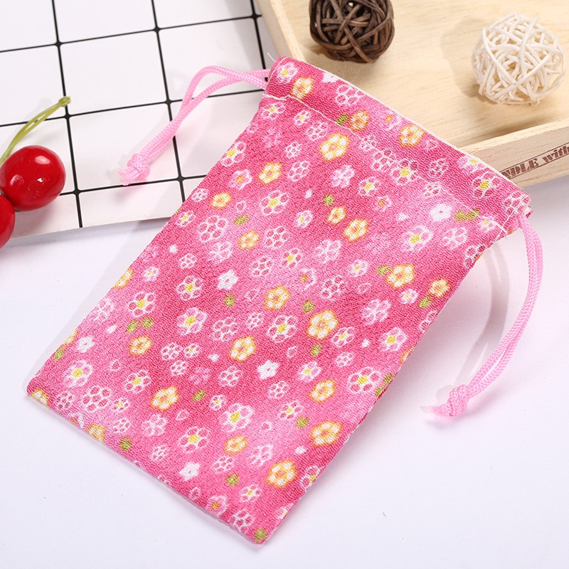 Wholesale Japanese Japanese-style series of fashionable and retro crepe drawstring pockets, simple and portable coin purifiers available for customization detail image 4