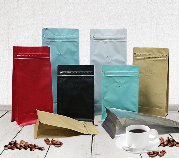 八边封侧拉链咖啡袋食品铝箔单向排气阀咖啡豆包装茶叶袋支持定制