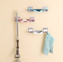 三合一拖把肥皂架家用壁挂式无痕挂拖把架浴室防潮沥水带挂钩
