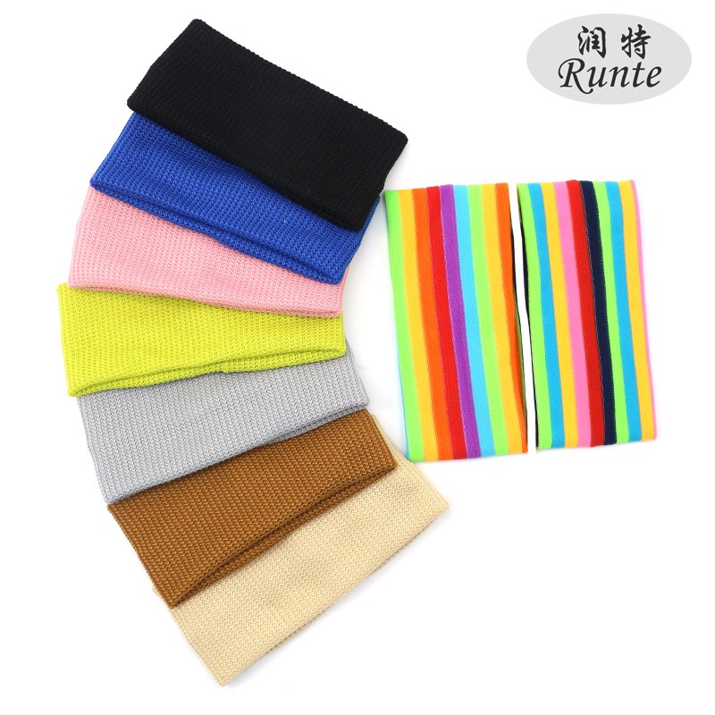 Rainbow knitted hair band, popular headscarf, face wash hair band, fashionable and versatile, outdoor running headband, yoga hair accessory detail image 1