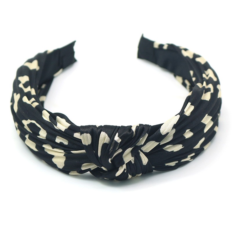 欧美新款缎面真丝数码印打结发箍 时尚复古豹纹鳄鱼纹头箍发饰详情图3