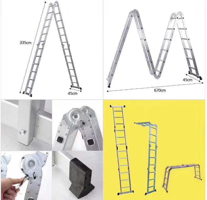 铝合金梯，多功能梯，两用梯，关节梯，人字梯，单梯，6.7m细节图