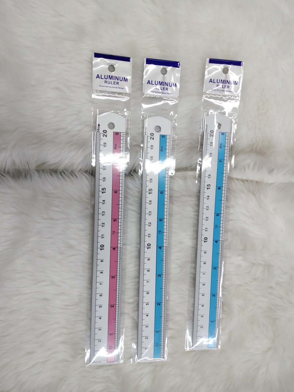 花色20cm铝合金尺浙江义乌洪波塑料制品厂精美产品