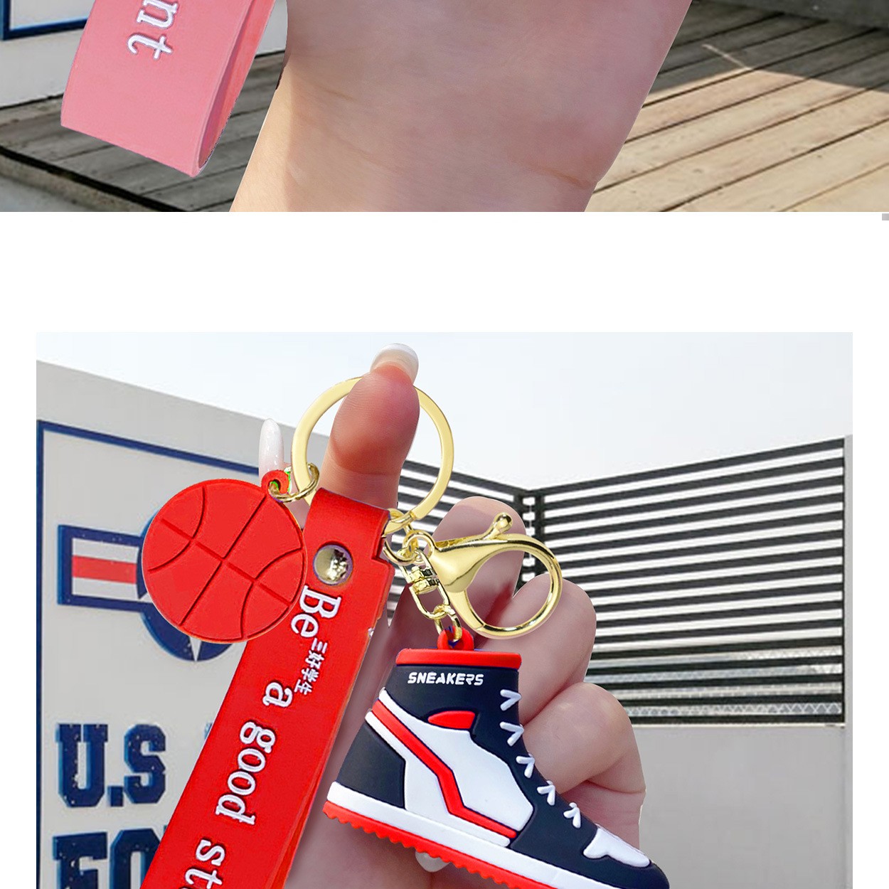 Creative and cool sneaker rope buckle, popular keychain pendant, PVC shoe pendant, personalized men's and women's bag pendant detail image 11