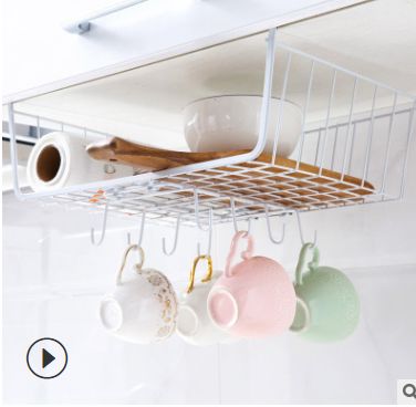 Creative cabinet clapboard hanging basket hanging rack cup rack kitchen shelves built-in suspension storage shelves wholesale