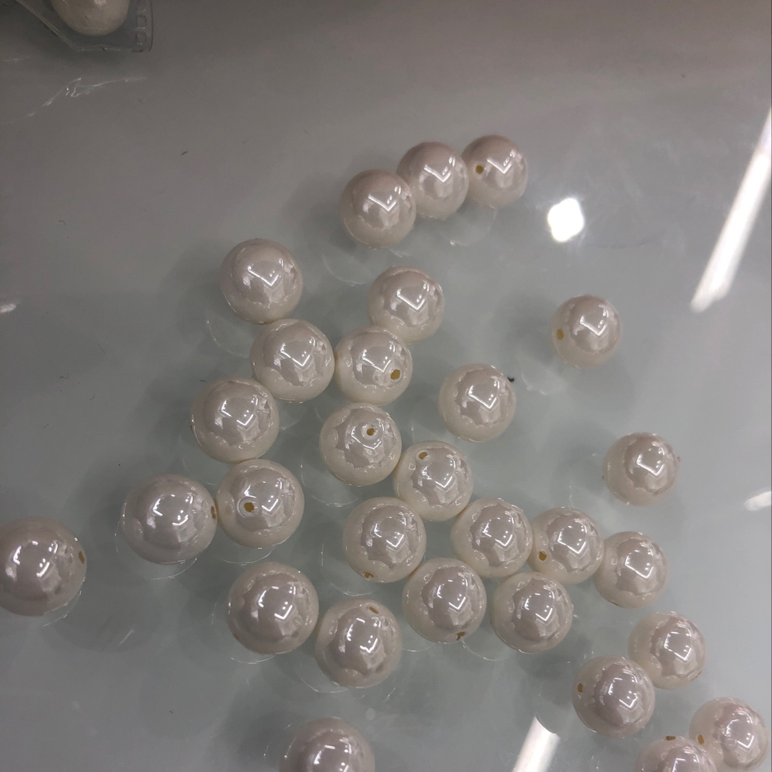 10m straight hole imitation shell porcelain white beads thumbnail