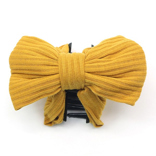 A new Korean-style women's fashionable and simple fabric bow grab clip that is versatile for daily use and a retro Korean-style hair clip accessory detail image 2