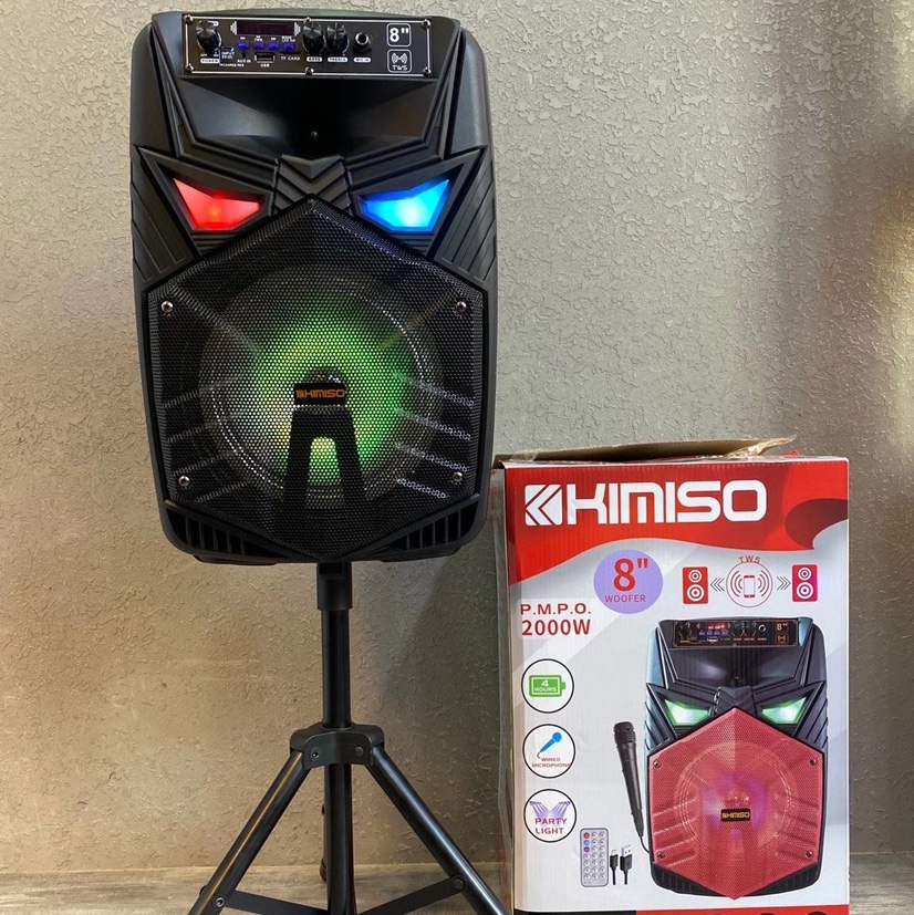 Kimiso 's new 8-inch QS-6801 bluetooth speaker is now available: 🎉 with remote control + wired microphone 🎤 product dimensions: 295*250* 435mm outer box dimensions :77.0*61.0*45.5cm box quantity: 6 pieces gross weight: 15.7KG color: black/red/blue/gray [rose] Application Scenario