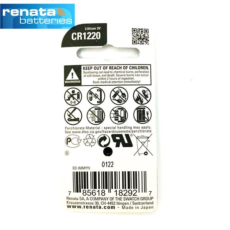 锂电池CR1220雷纳塔renata原装瑞士3V 汽车遥控器计算器纽扣电子详情图2