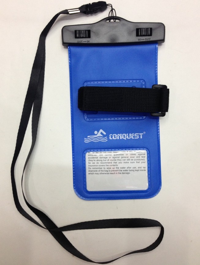 搏路CONQUEST夹子封口防水袋 绑臂挂绳两用P6手机袋 透明白详情图5