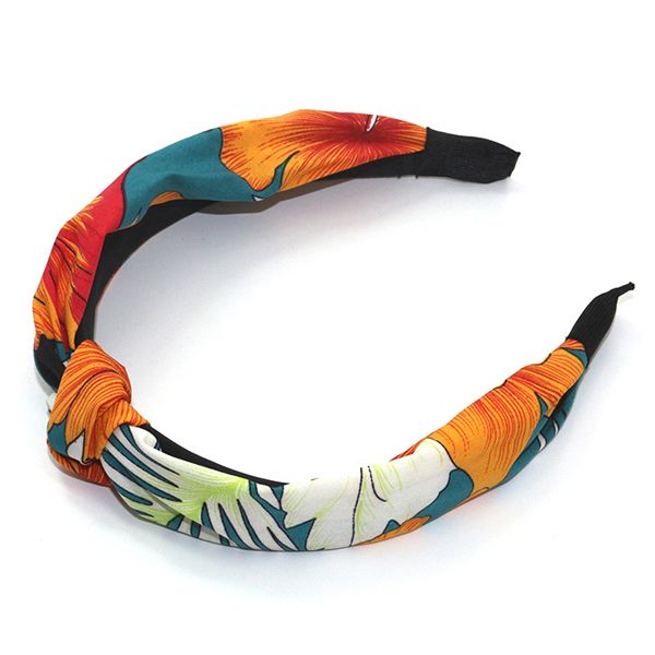 Direct sales from the manufacturer of cross-border fashion printed fabric hair bands, floral knotted headbands and leopard print headwear from Europe and America Item Picture