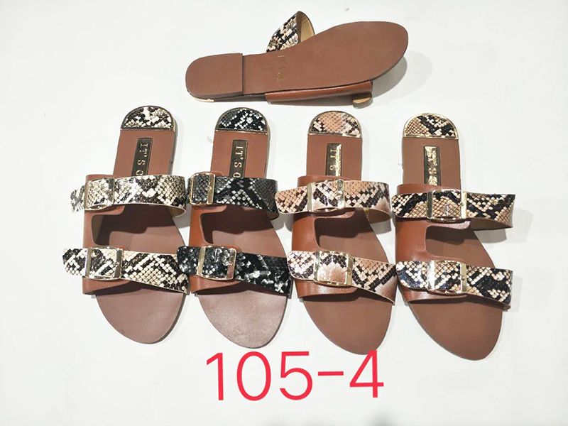 新款时尚简约皮带扣风格平底拖夏季时尚凉拖women slipper stock