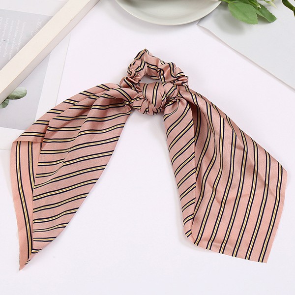 Korean InS-style retro French satin striped hair band, popular large intestine hair tie, hair tie and hair accessory detail image 6