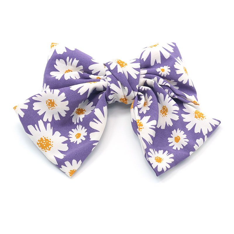 Small Daisy, big bow hairpin, back of the head top clip, super ethereal and sweet, internet-famous spring clip headwear wholesale details Picture