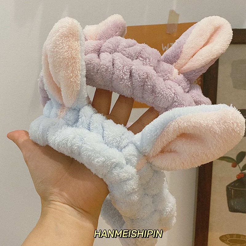 Flower face wash hair band, hair band, Instagram style, rabbit ear makeup, hair tie, mask application, basic headwear detail image 2