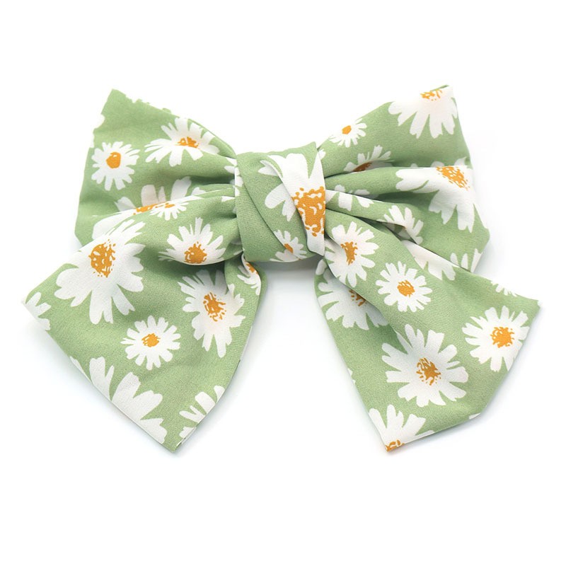 Small Daisy, big bow hairpin, back of the head top clip, super ethereal and sweet, internet-famous spring clip headwear wholesale pic 3