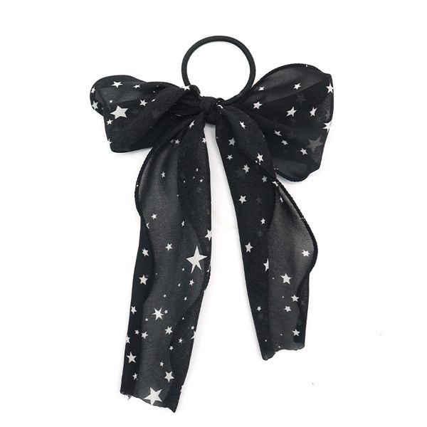 Japanese and Korean style fashionable and versatile, InS-style star bow chiffon ribbon hair band, sweet and cute hair tie and hair accessory Specification image
