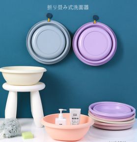 可折叠洗脸盆家用塑料小号洗衣盆便携式压缩旅行大号洗澡洗脚盆子