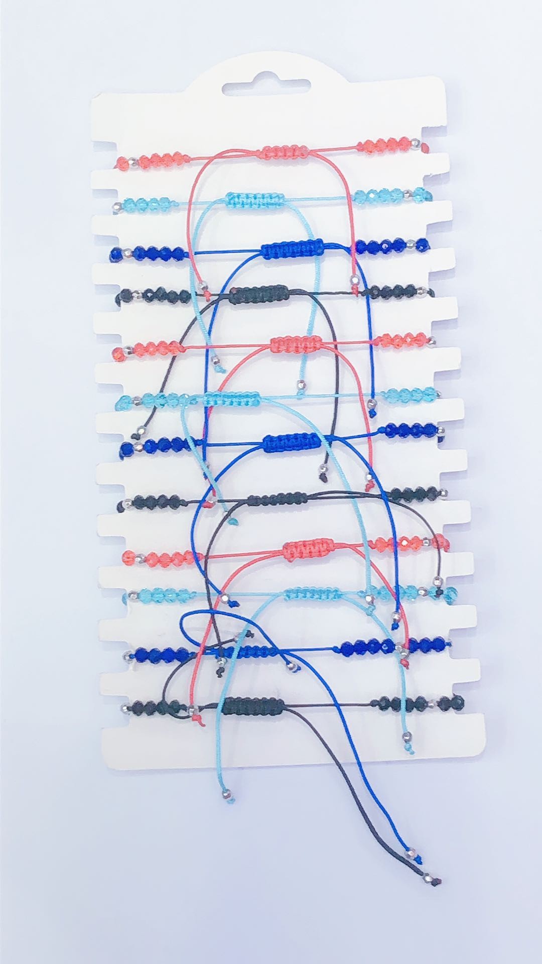 Wear the crystal double pendant accessory heart-shaped eyes, five-pointed star eyes, oval eyes bracelet with a flat knot at the middle end detail image 3