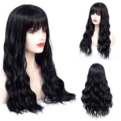 New best-selling synthetic fiber wig, long and fluffy curly hair, corn perm wig head cover detail image 2