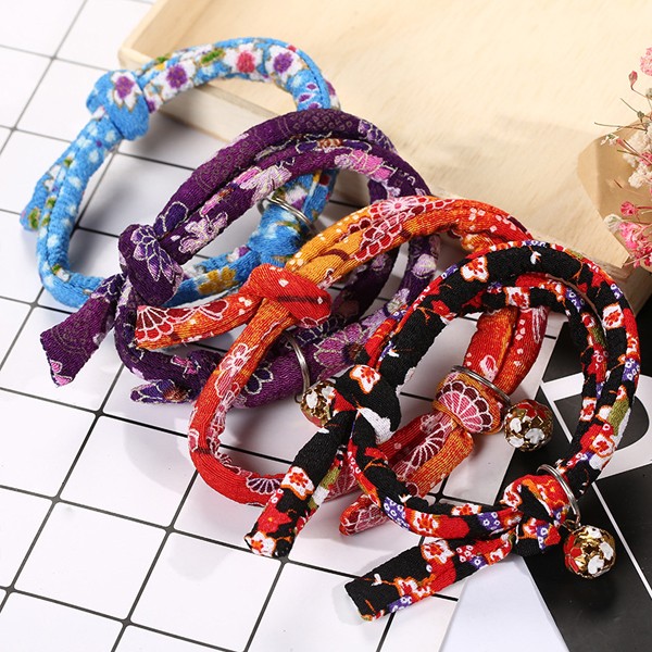 可定制日本和风系列简约民族风可爱宠物通用项圈带铃铛饰品批发详情图1