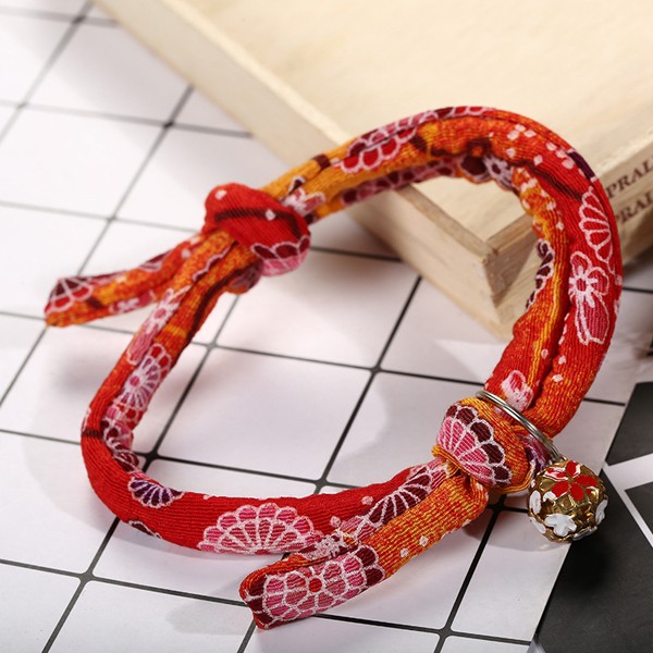 可定制日本和风系列简约民族风可爱宠物通用项圈带铃铛饰品批发详情图3