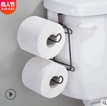 Kitchen door back wall hanging iron paper towel holder Free punch toilet tank roll paper holder Home paper towel holder