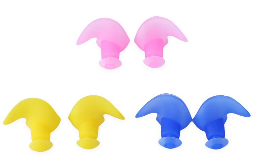 厂家直销花型耳形硅胶耳塞 游泳配件批发NC6花型耳塞 黄色详情图5