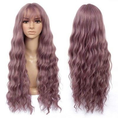New best-selling synthetic fiber wig, long and fluffy curly hair, corn perm wig head cover detail image 5