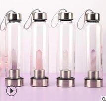 厂家直销单层透明玻璃杯便携带提绳定制水杯创意广告礼品杯批发