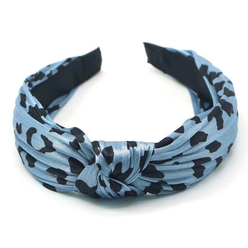 欧美新款缎面真丝数码印打结发箍 时尚复古豹纹鳄鱼纹头箍发饰详情图4