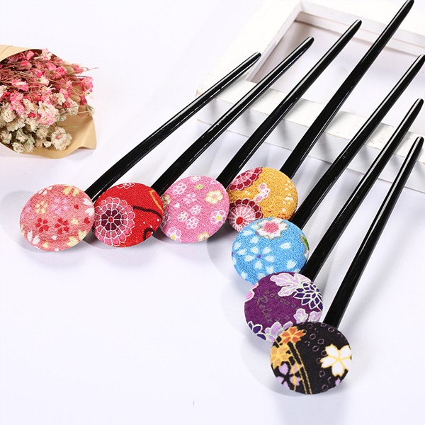 新款日本和风系列甜美纽扣发簪头饰束发饰品配件厂家批发详情图1