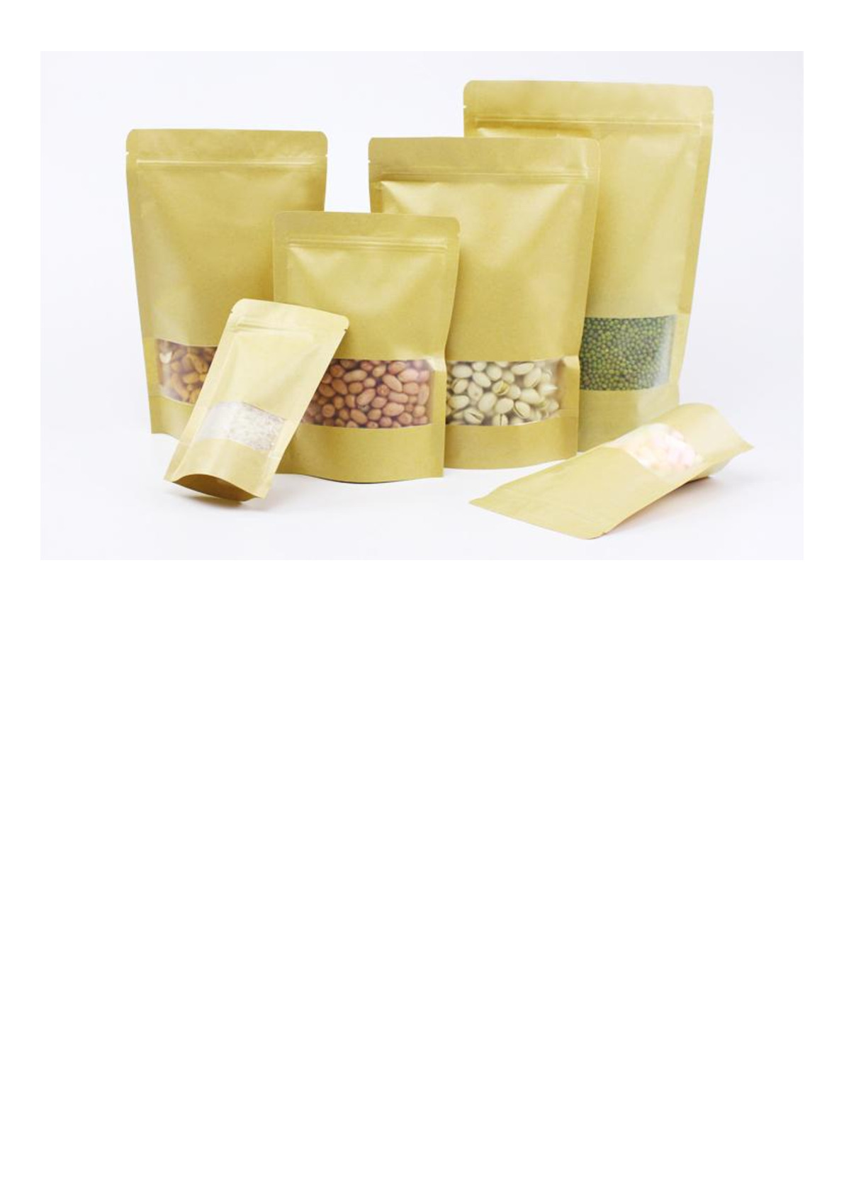食品包装袋牛皮纸开窗自立自封袋坚果干果休闲食品密封袋详情图10