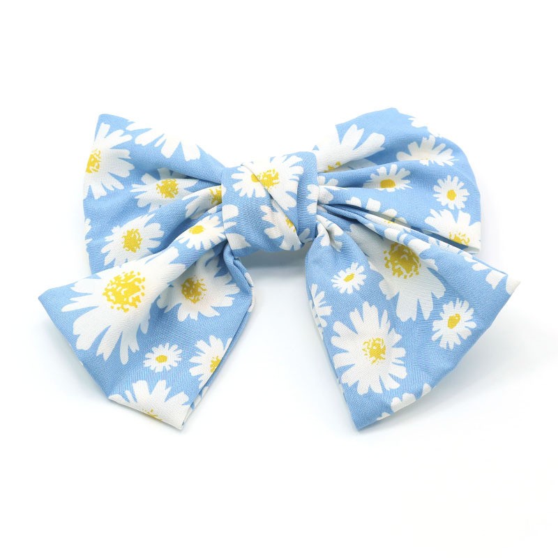 Small Daisy, big bow hairpin, back of the head top clip, super ethereal and sweet, internet-famous spring clip headwear wholesale pic 4