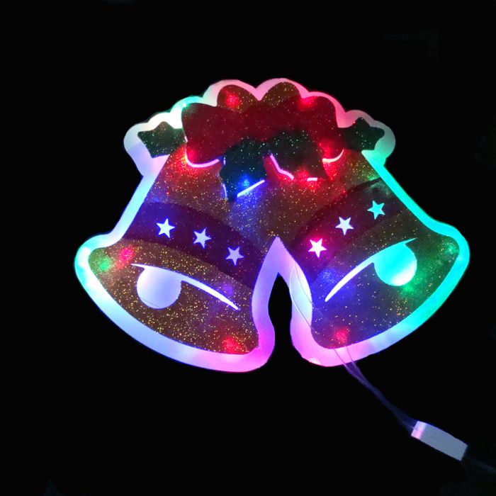 Factory direct sales of Christmas-shaped lights, powder-sprinkled double wind chime festival lanterns Specification image
