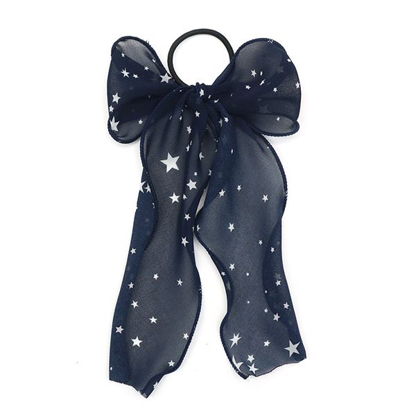 Japanese and Korean style fashionable and versatile, InS-style star bow chiffon ribbon hair band, sweet and cute hair tie and hair accessory Application Scenario