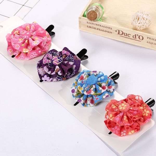 Wholesale of Japanese Japanese-style series new fashionable flower hair clips, women's headwear, and edge hair clips available for customization