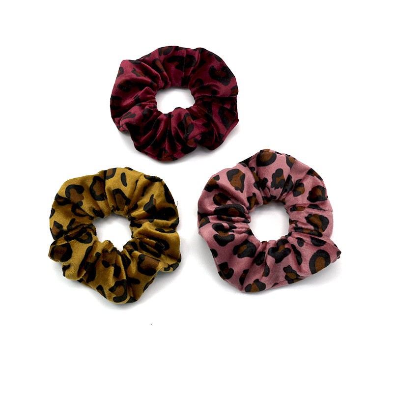 韩国东大门豹纹绒布发圈黑色粗发绳 时尚简约扎头发皮筋头绳发饰详情图3