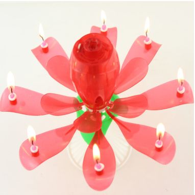 Cake candle Creative Rose Double Music birthday candle Rose birthday candle