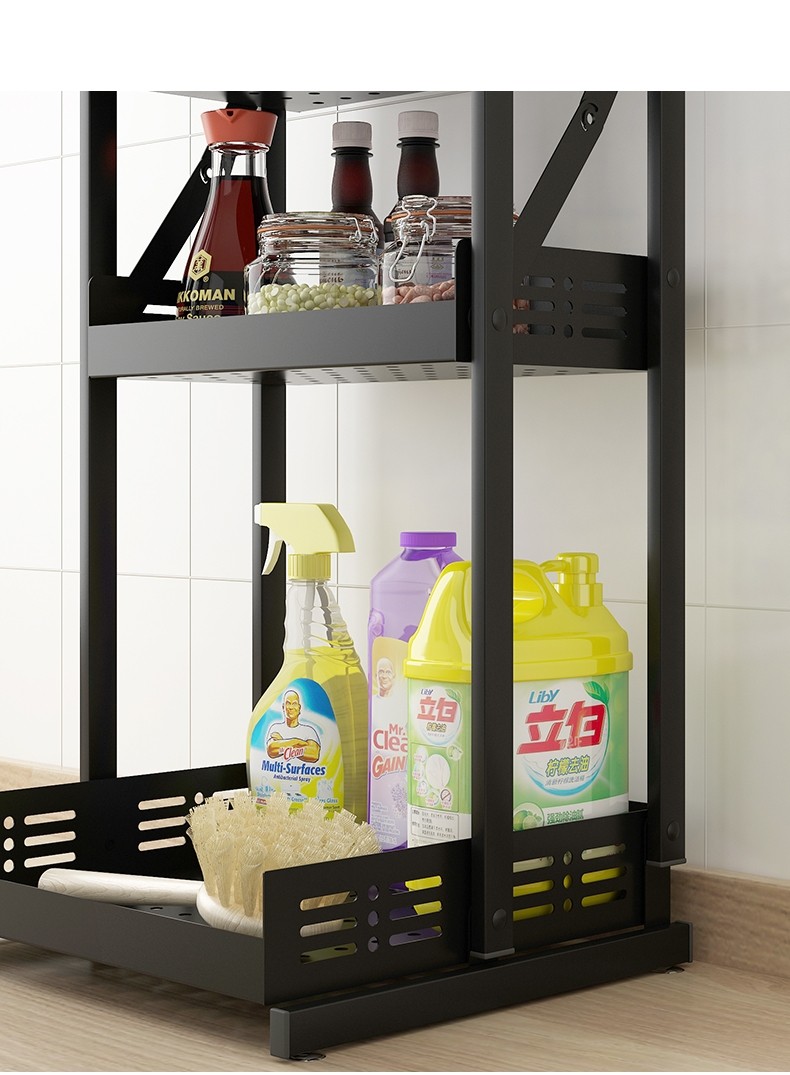 厨房置物架调料瓶收纳桌面调味盒储物用品多功能三层台面架子      A980详情图8