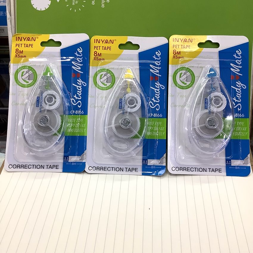 cp8166英源修正带 PET8米透明外壳盖修正带 paper mate英文