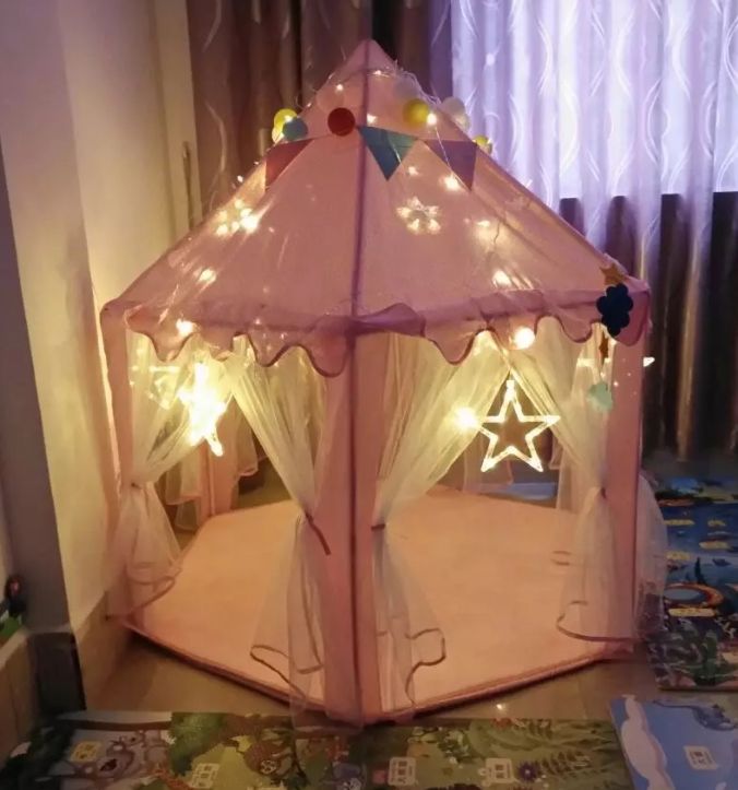 儿童室内薄纱六角帐篷宝宝装饰游戏屋 公主游戏城堡帐篷玩具屋详情图3