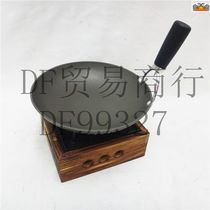 DF99327 Green pot with wooden frame DF TRADING HOUSE