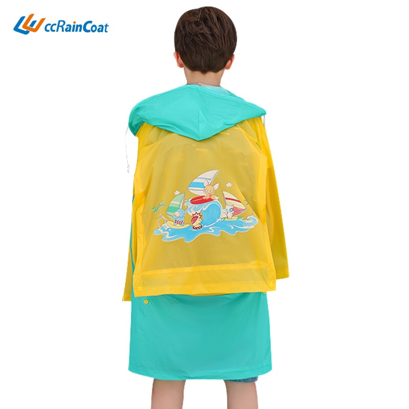 雨先生 时尚卡通儿童雨衣 PVC书包雨披 男女童雨衣雨披 厂家直销产品图