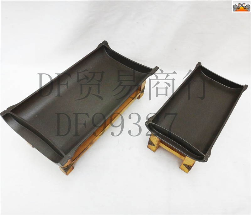 DF99327   竹节陶板韩式不粘烤盘长方形商用酒精炉烤肉烤鱼盘竹节陶板铁板烧干锅家DF  TRADING HOUSE详情图1