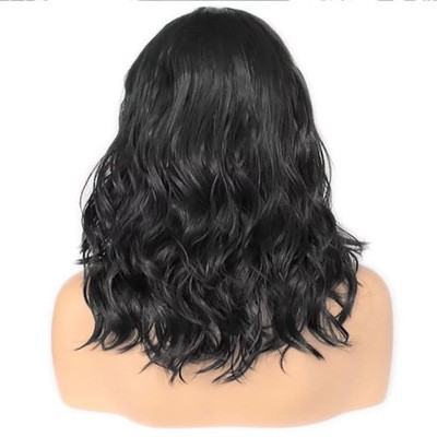 New wig for European and American women, small lace, slightly curly, medium-long curly, corn silk and synthetic fiber hair cover detail image 5