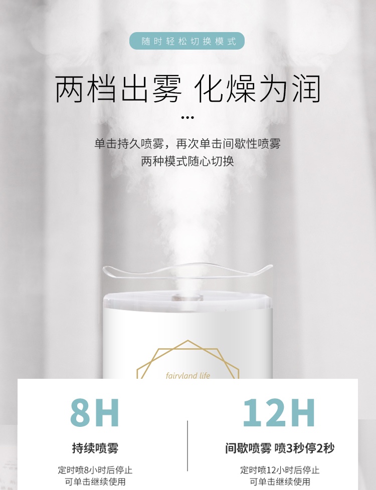 新款加湿器蜡烛造型静音加湿器详情图4