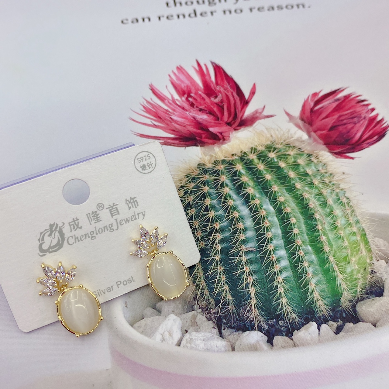 Chenlong jewelry S925 sterling silver needle pineapple ear studs non-allergenic and fadeless K0575-60