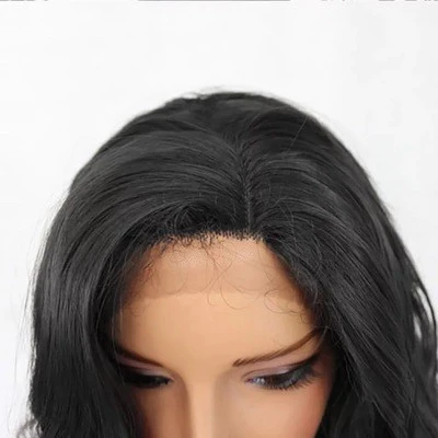 New wig for European and American women, small lace, slightly curly, medium-long curly, corn silk and synthetic fiber hair cover detail image 4