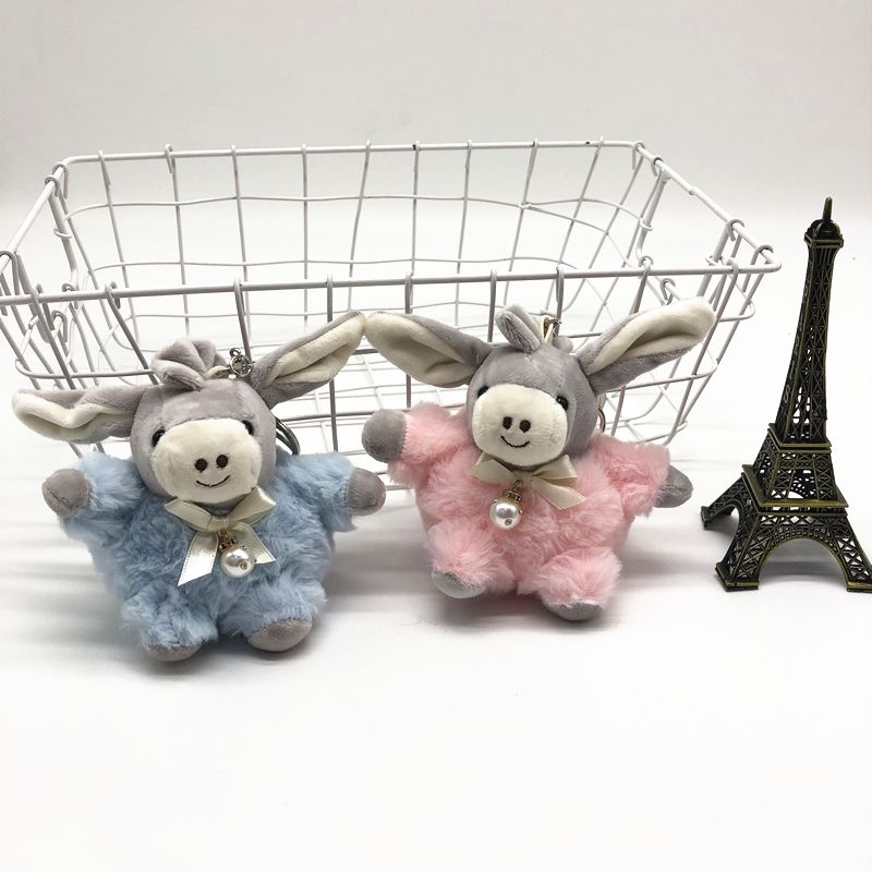 Cute chubby donkey stuffed toy key chain donkey pendant wedding throwing doll
